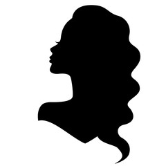 Obraz na płótnie Canvas girl silhouette with beautiful hair