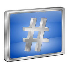 Obraz premium Hashtag Button - 3D illustration