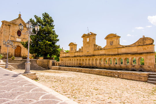 View of Granfonte, baroque fountain in Leonforte