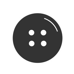 Fototapeta premium Cloth button icon. Simple flat logo of clothing button isolated on white background. Vector illustration.