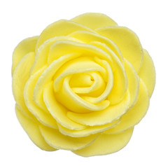 yellow flower head isolated, beautiful decoration,top view