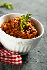 Lentils stew with tomatoes
