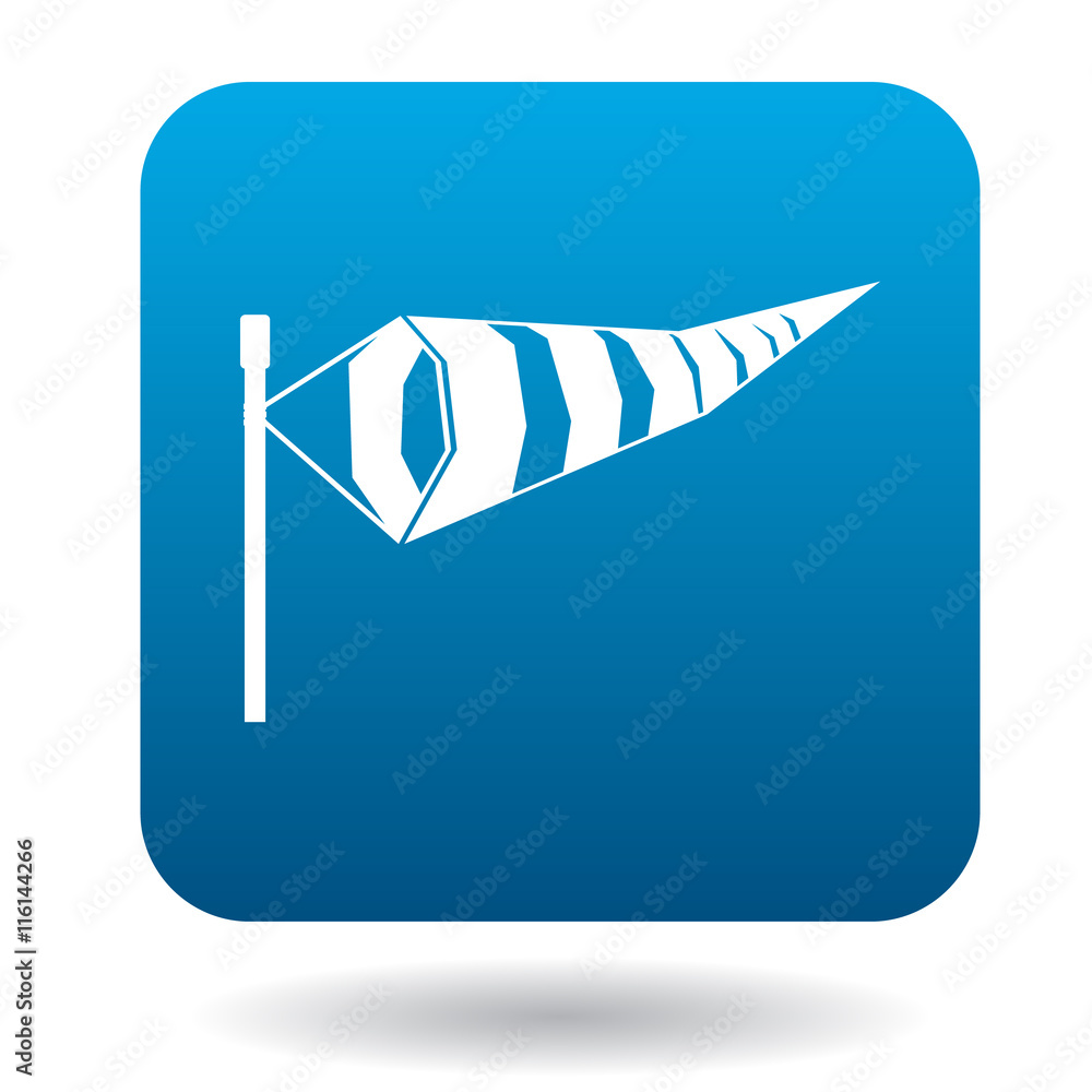 Poster windsock icon in simple style on a white background