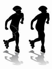 silhouette inline skater. vector draw
