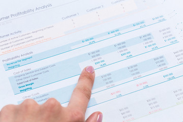 Business charts and graphs close up