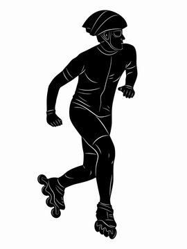silhouette inline skater. vector draw