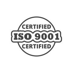 ISO 9001 certified sign icon