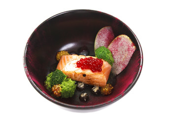 Molecular modern cuisine red fish