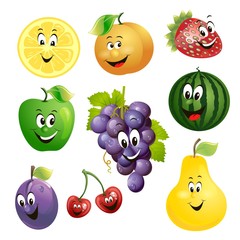 cartoon fruit expression