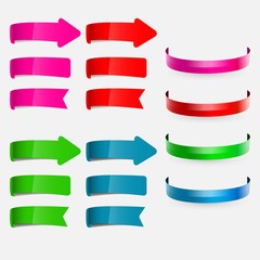 Obraz premium Colorful Circular Arrows and Ribbons Set
