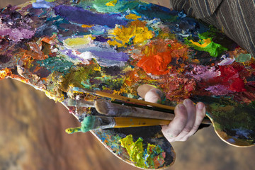 artist palette in hand