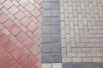 texture of the pavement and pavers