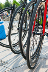 Urban wheels bicycle on the street