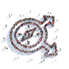 compass direction shape icon 3D rendering