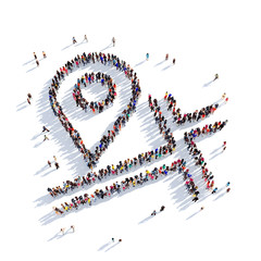 map pointer shape icon 3D rendering