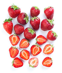 Beautiful strawberries isolated on white