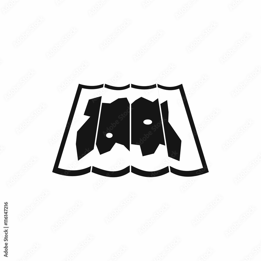 Poster map icon in simple style isolated vector illustration