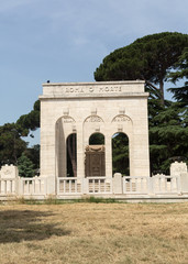 the Mausoleo Ossario Garibaldino  on the Janiculum Hill in Rome, dedicated to the fallen for Rome between 1849 (II Roman Republic) and 1870