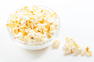 Bowl of popcorn, isolated