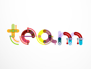 Team word lettering banner