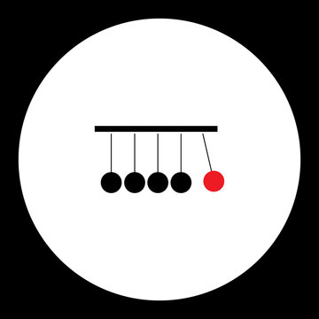 kinematics balls and physics force simple icon eps10