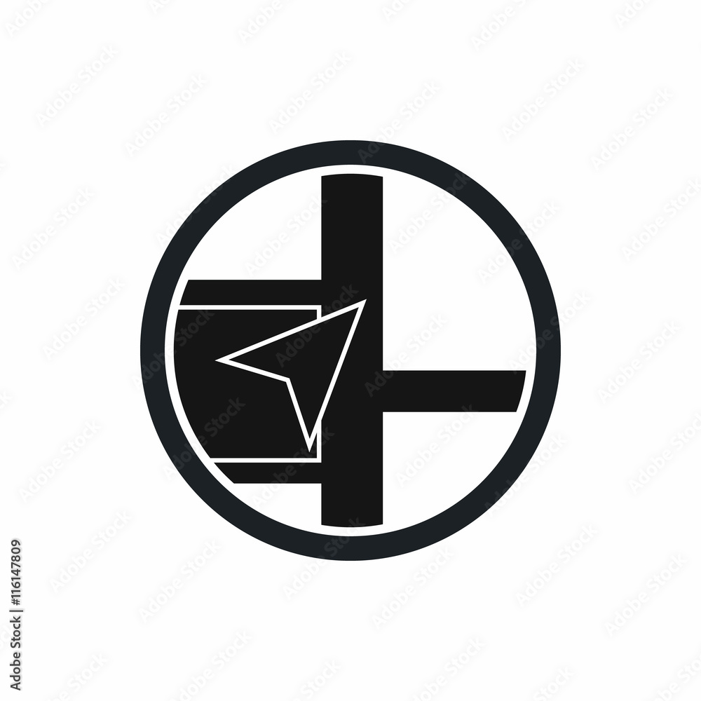 Aufkleber map navigation icon in simple style isolated vector illustration