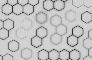 3D abstract honeycomb background