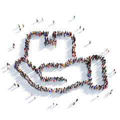 delivery parcel people 3D rendering