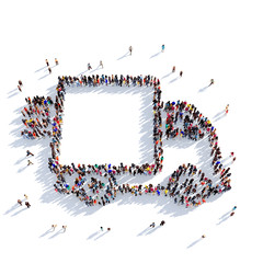 postal delivery car 3D rendering