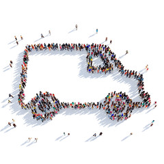 car people 3D rendering