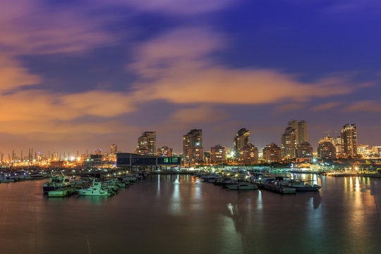 Yacht Club.Ashdod Israel. Evening view