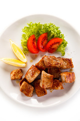 Kebabs - grilled meat and vegetables 