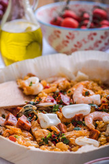 seafood and rice traditional spanish paella