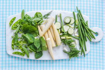 fresh vegetable on marble board