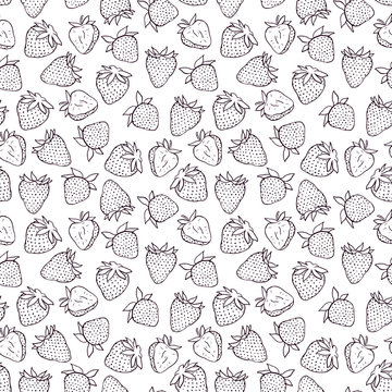Seamless pattern with strawberries. Vector seamless texture for wallpapers, pattern fills, web page backgrounds