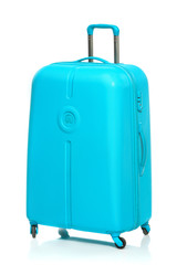 The modern large suitcase on white background