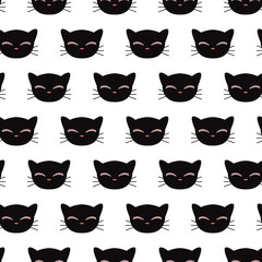 Fototapety  Wzór z twarzami kotka. Tekstura wektor tapety, wzór wypełnienia, tła strony internetowej