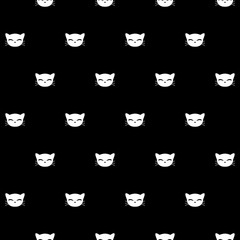 Seamless pattern with kitty faces. Vector seamless texture for wallpapers, pattern fills, web page backgrounds