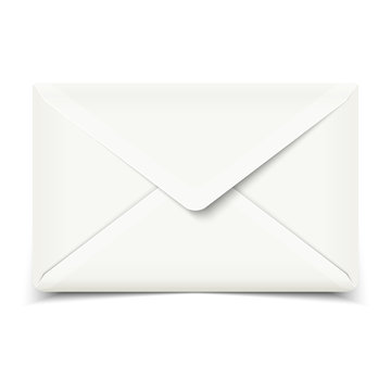 Blank white vector envelope isolated on white