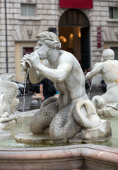 Naklejka premium Fontana del Moro (Moor Fountain) in Piazza Navona. Rome, Italy