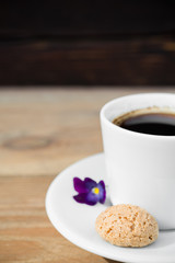 Black coffee with biscotti