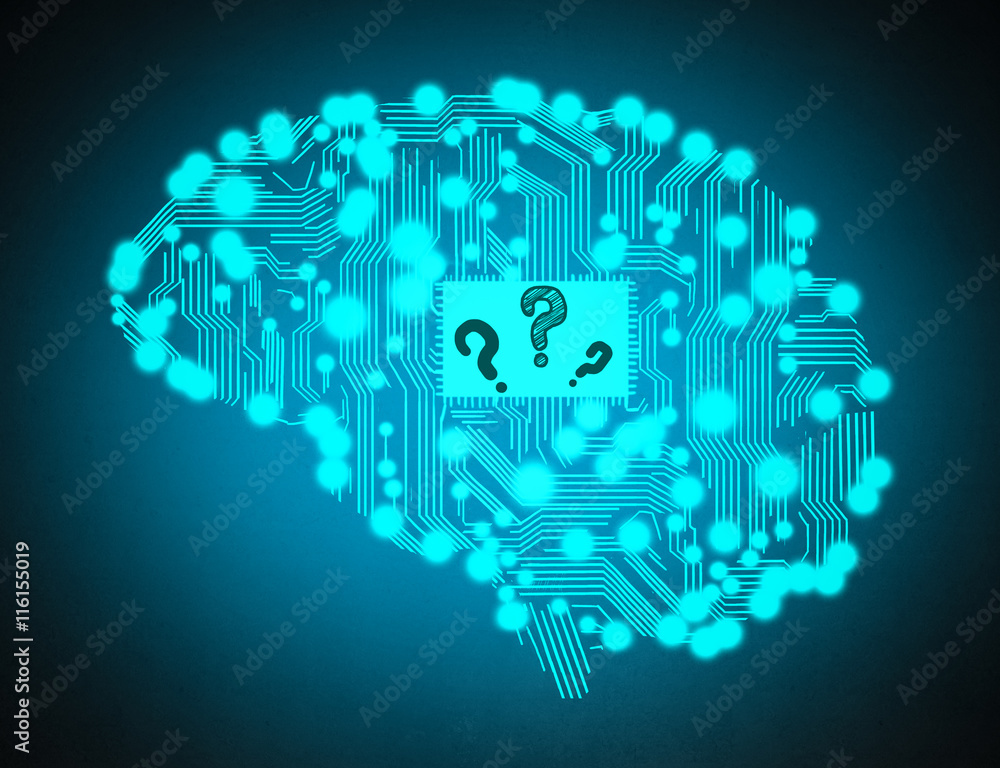 Poster circuit board with question mark