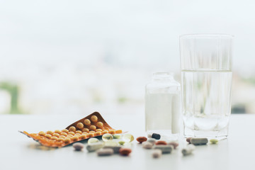 Medicine packaging and water