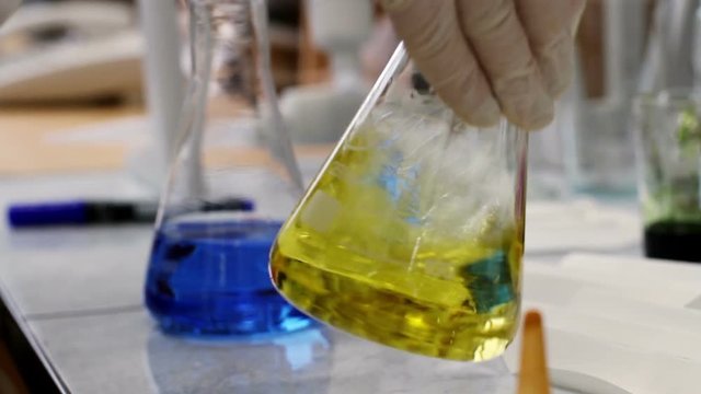 A nuclear power station. Chemical laboratory. The study of water on the impurity