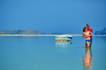 couple in the sea