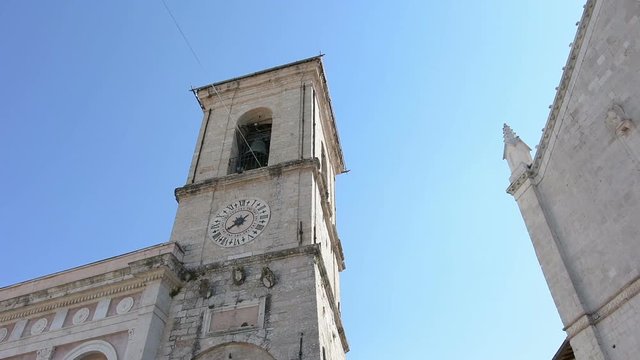 Palazzo del municipio in Piazza San Benedetto a Norcia, Italia