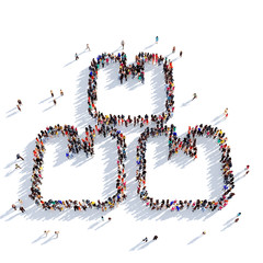 delivery parcel people 3D rendering