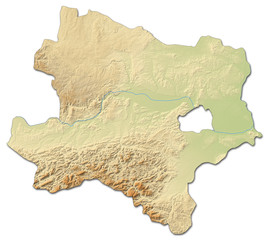 Relief map - Lower Austria (Austria) - 3D-Rendering