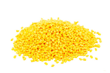 yellow dyed and glass filled polymer resin