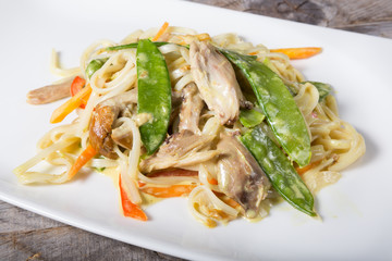 Asian chicken noodles